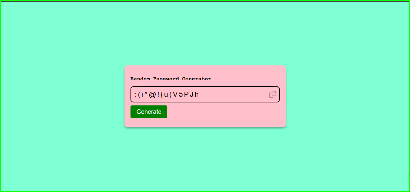 Project 9 R Password Generator